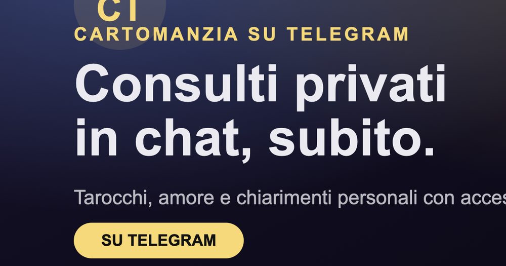 Consulti di tarocchi su Telegram, in chat privata e anonima